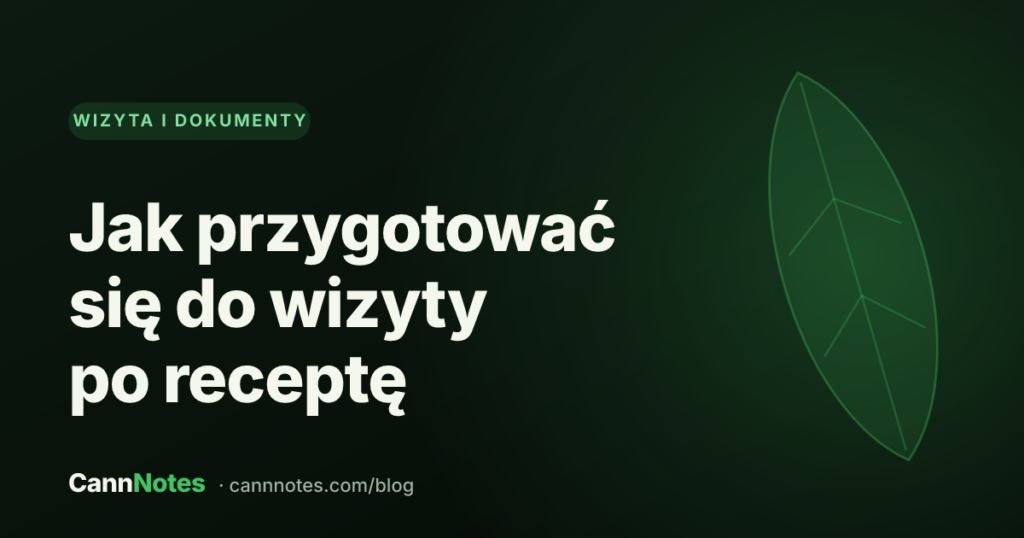 Pacjent przygotowujący dokumenty przed wizytą po receptę na medyczną marihuanę